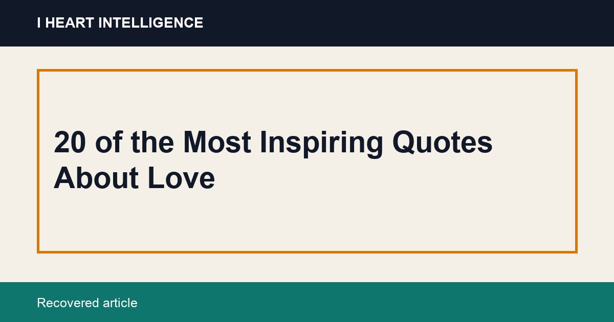 20 of the Most Inspiring Quotes About Love