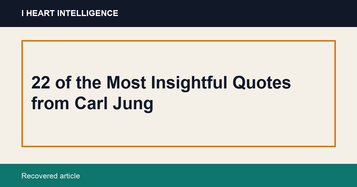 22 of the Most Insightful Quotes from Carl Jung
