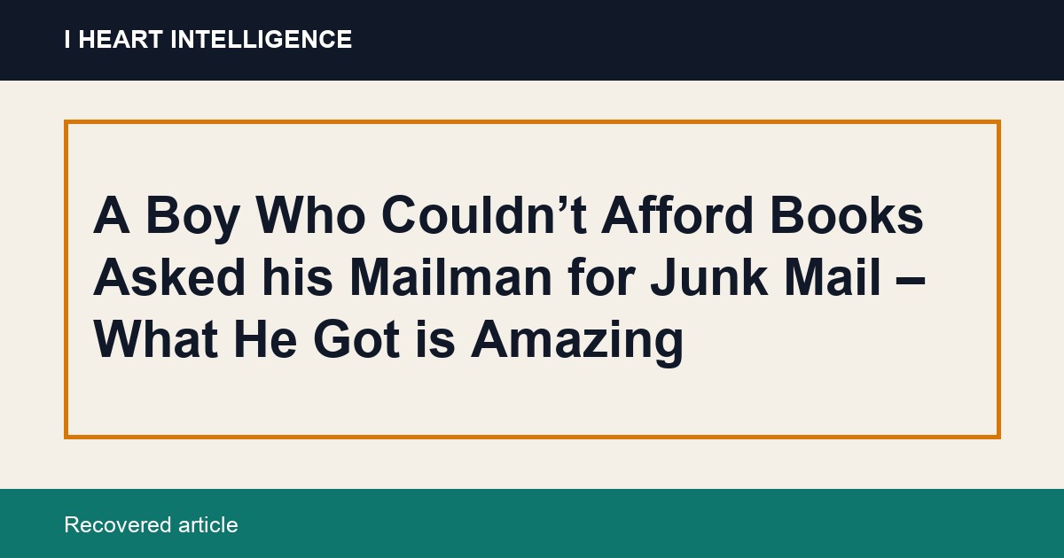 A Boy Who Couldn’t Afford Books Asked his Mailman for Junk Mail – What He Got is Amazing