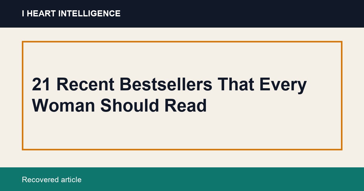 21 Recent Bestsellers That Every Woman Should Read