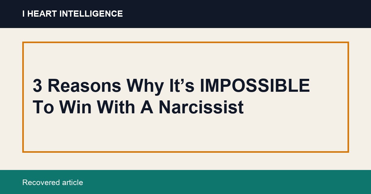3 Reasons Why It’s IMPOSSIBLE To Win With A Narcissist