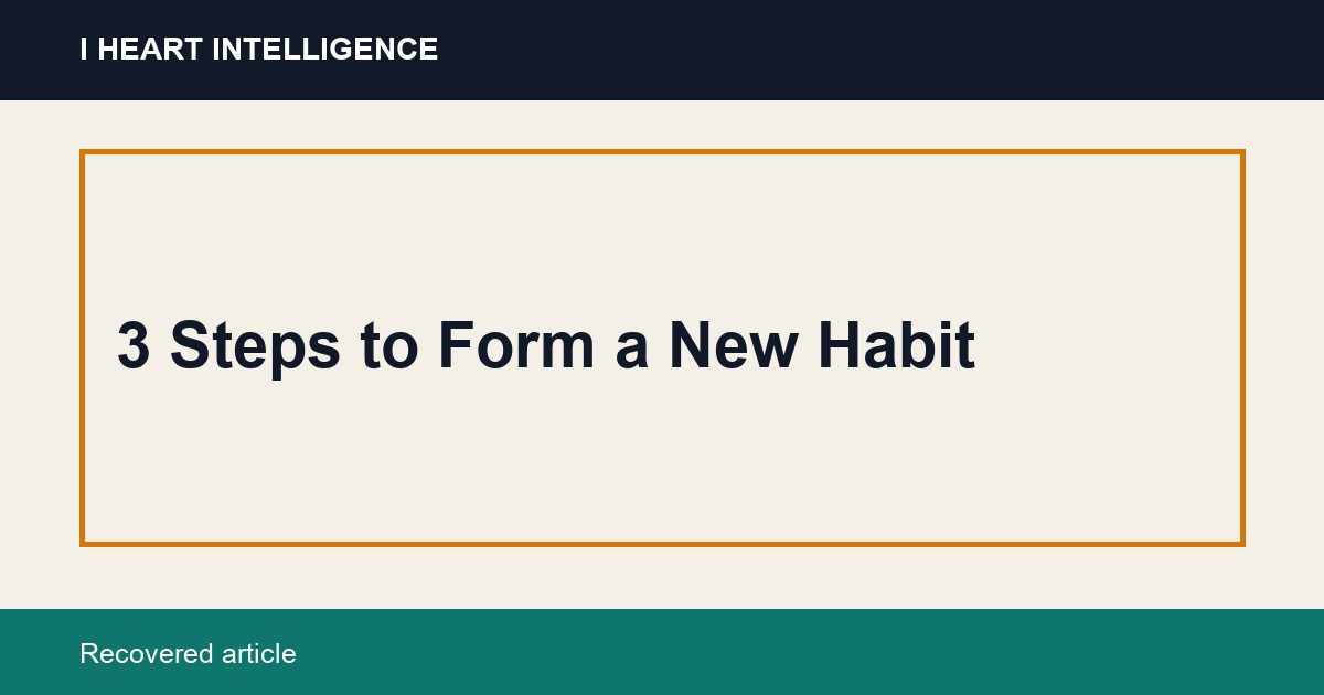 3 Steps to Form a New Habit
