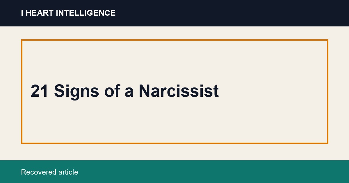 21 Signs of a Narcissist