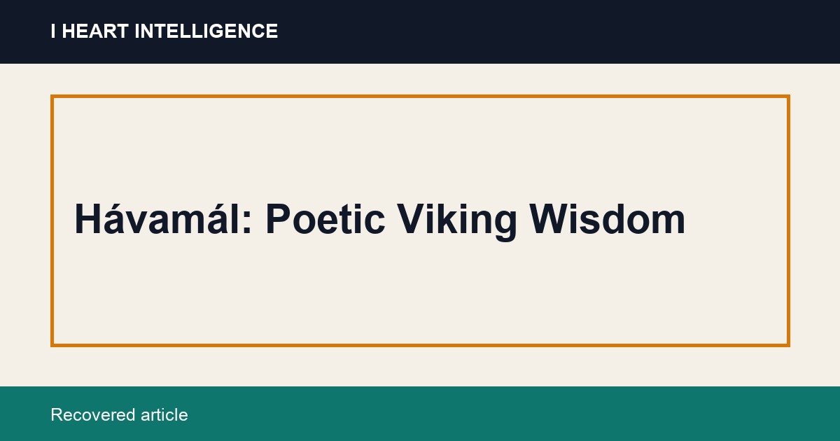 Hávamál: Poetic Viking Wisdom