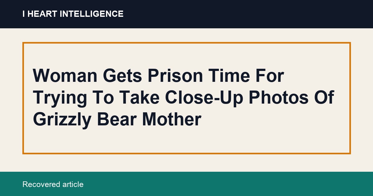 Woman Gets Prison Time For Trying To Take Close-Up Photos Of Grizzly Bear Mother