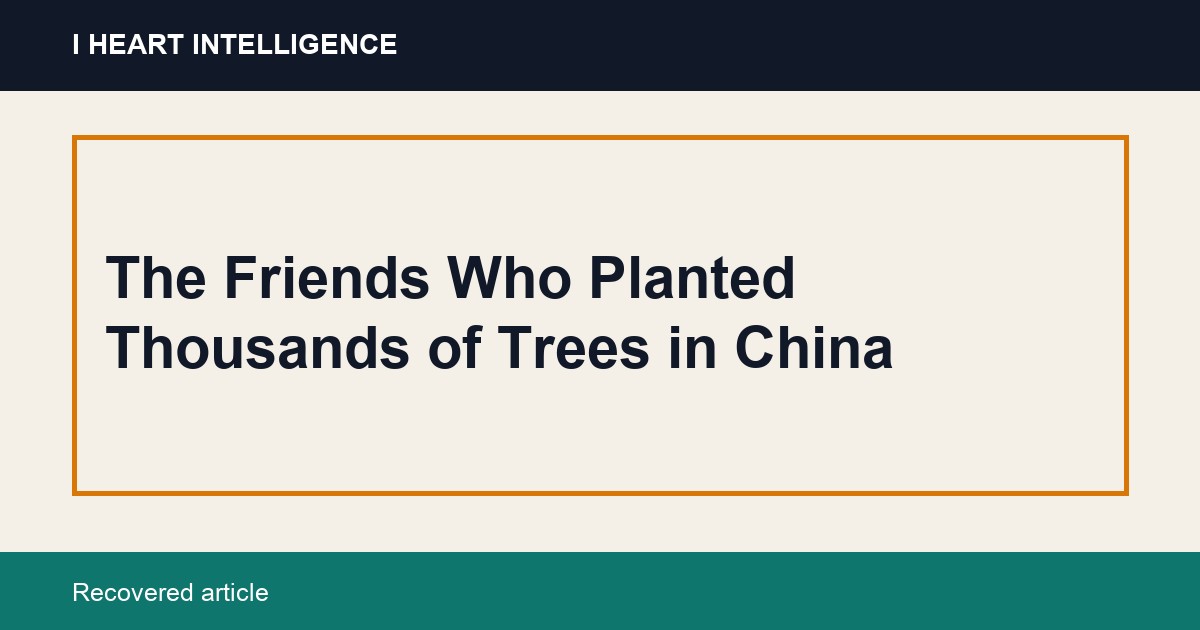 The Friends Who Planted Thousands of Trees in China