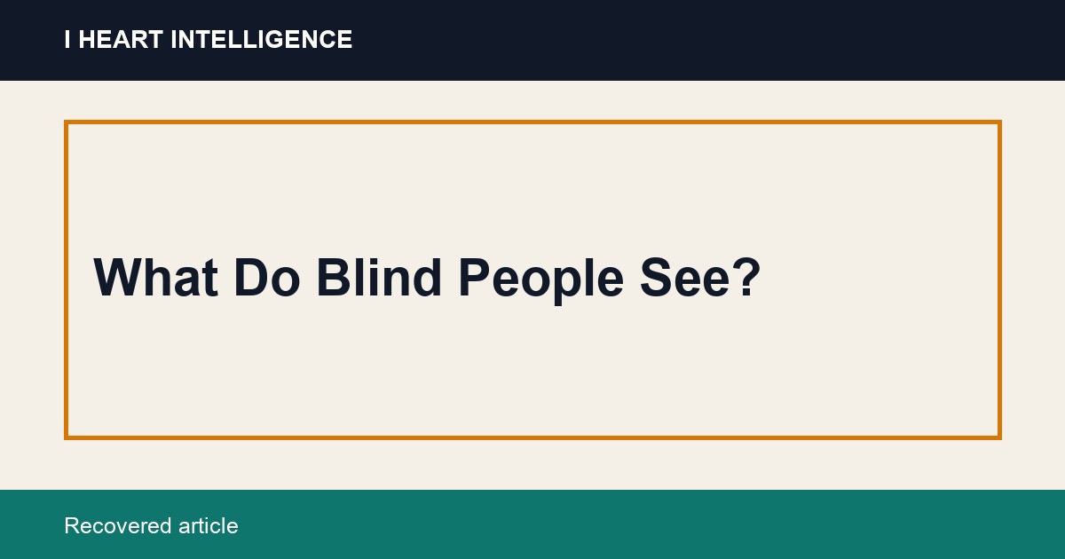 What Do Blind People See?