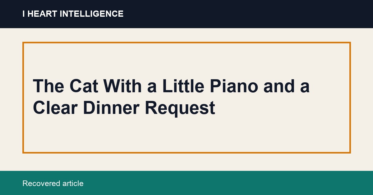 The Cat With a Little Piano and a Clear Dinner Request