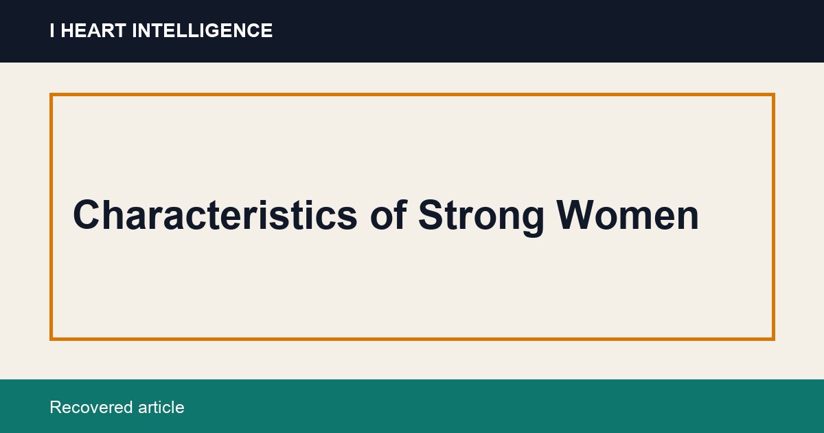 Characteristics of Strong Women