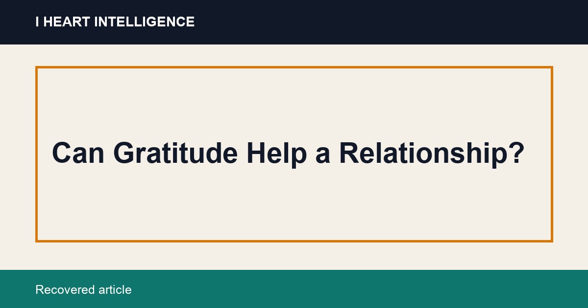 Can Gratitude Help a Relationship?