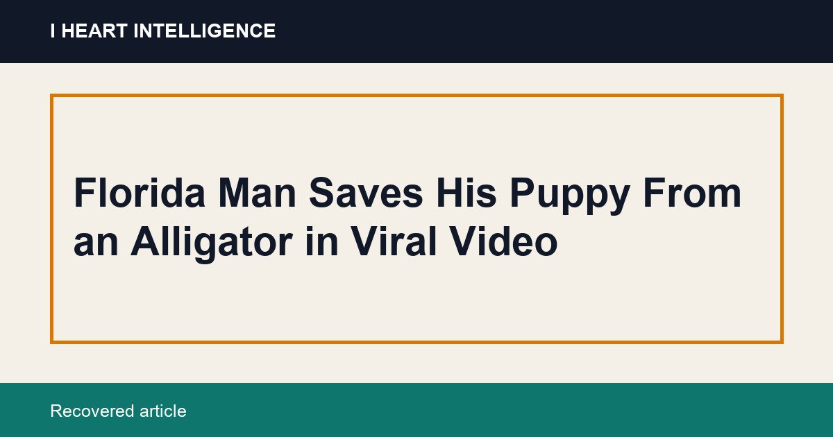 Florida Man Saves His Puppy From an Alligator in Viral Video
