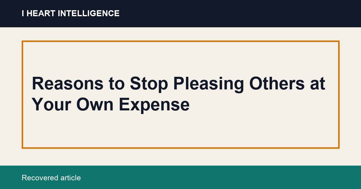 Reasons to Stop Pleasing Others at Your Own Expense