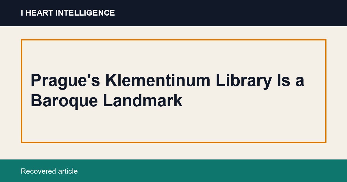Prague's Klementinum Library Is a Baroque Landmark